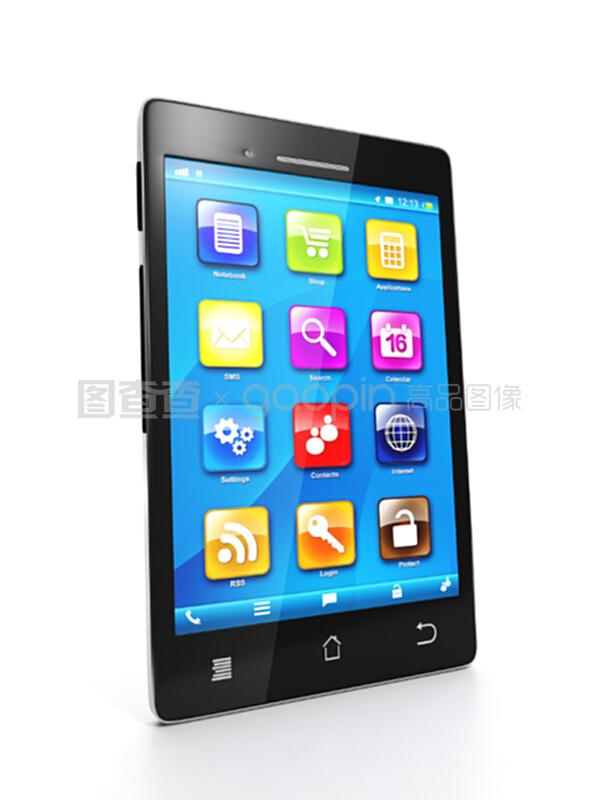 移動電話和移動圖標組 現代移動設備應用軟件的視覺與功能橋梁